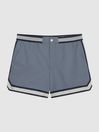 Reiss Indigo Baller - Che Contrast Stripe Elasticated Waist Swim Shorts