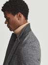 Reiss Grey Figaro Pinstripe Wool Flannel Blazer