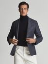 Reiss Airforce Blue Mass Single Breasted Flannel Blazer