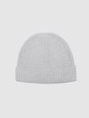 Reiss Pale Grey Alderney Ribbed Cashmere Beanie