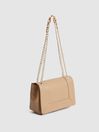 Reiss Tan Alma Leather Cross-Body Bag