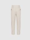 Reiss Neutral Madeline Front Pocket Tapered Trousers