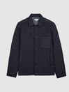 Reiss Navy Tarrant Quilted Overshirt