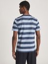 Reiss Blue Tunbridge Mercerised Cotton Striped T-shirt