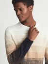 Reiss Camel Seth Striped Ombre Knitted Jumper