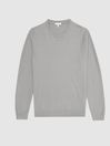 Reiss Washed Sage Perry Textured Crew Neck Jumper