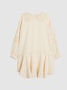 Reiss Ivory Nettie Junior Lace Trim Mini Dress