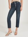 Reiss Dark Blue Bailey Mid Rise Slim Cropped Jeans