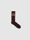 Reiss Bordeaux/Oat Alcott Merino Blend Socks