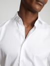 Reiss White Storm Cutaway Collar Slim Fit Shirt