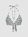 Reiss Green Audrinna Underwired Printed Triangle Bikini Top