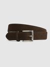 Reiss Chocolate Albany Suede Belt