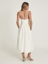 Reiss White Serena Lace Detailed Midi Dress