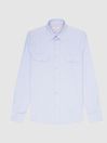 Reiss Soft Blue Alby Regular Fit Western Overshirt