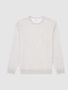 Reiss Soft Grey Douglas Melange Jersey Sweatshirt