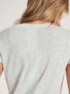 Reiss Sage Lottie Linen Jersey V-Neck T-Shirt