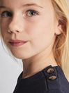 Reiss Navy Charlotte Junior Button Detail Mini Dress