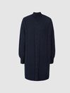 Reiss Navy Laura Cable Knit Tunic