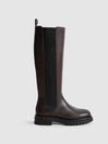 Reiss Chocolate Brown Theaknee Knee High Leather Boots