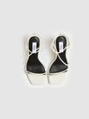 Reiss Off-White Kali Leather Strappy Wedged Sandals