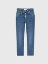 Reiss Mid Blue Bailey Mid Rise Slim Cut Jeans