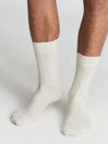 Reiss Ecru Arthur Wool Silk Blend Socks