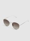 Reiss Grey Round Steel  Sunglasses