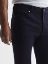 Reiss Navy Nubury Jersey Slim Fit Chino Trousers
