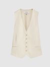Reiss White Luna Regular Premium Suit Waistcoat