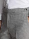 Reiss Grey/Brown Freedom Puppytooth Wool Blend Trousers
