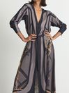 Reiss Navy Evelyn Chain Print Midi Dress