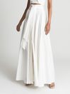 Reiss White Gigi Gather Detailed Maxi Skirt