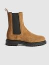 Reiss Caramel Thea Suede Chelsea Boots