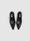 Reiss Ada Leather Court Shoes