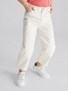 Reiss White Adele Junior Cropped Wide Leg Jeans