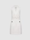 Reiss White Emilia Tuxedo Mini Dress