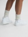 Reiss White Aira High Top Leather Trainers