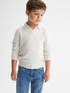 Reiss Milk Swift Junior Wool-Cashmere Blend Open Collar Polo