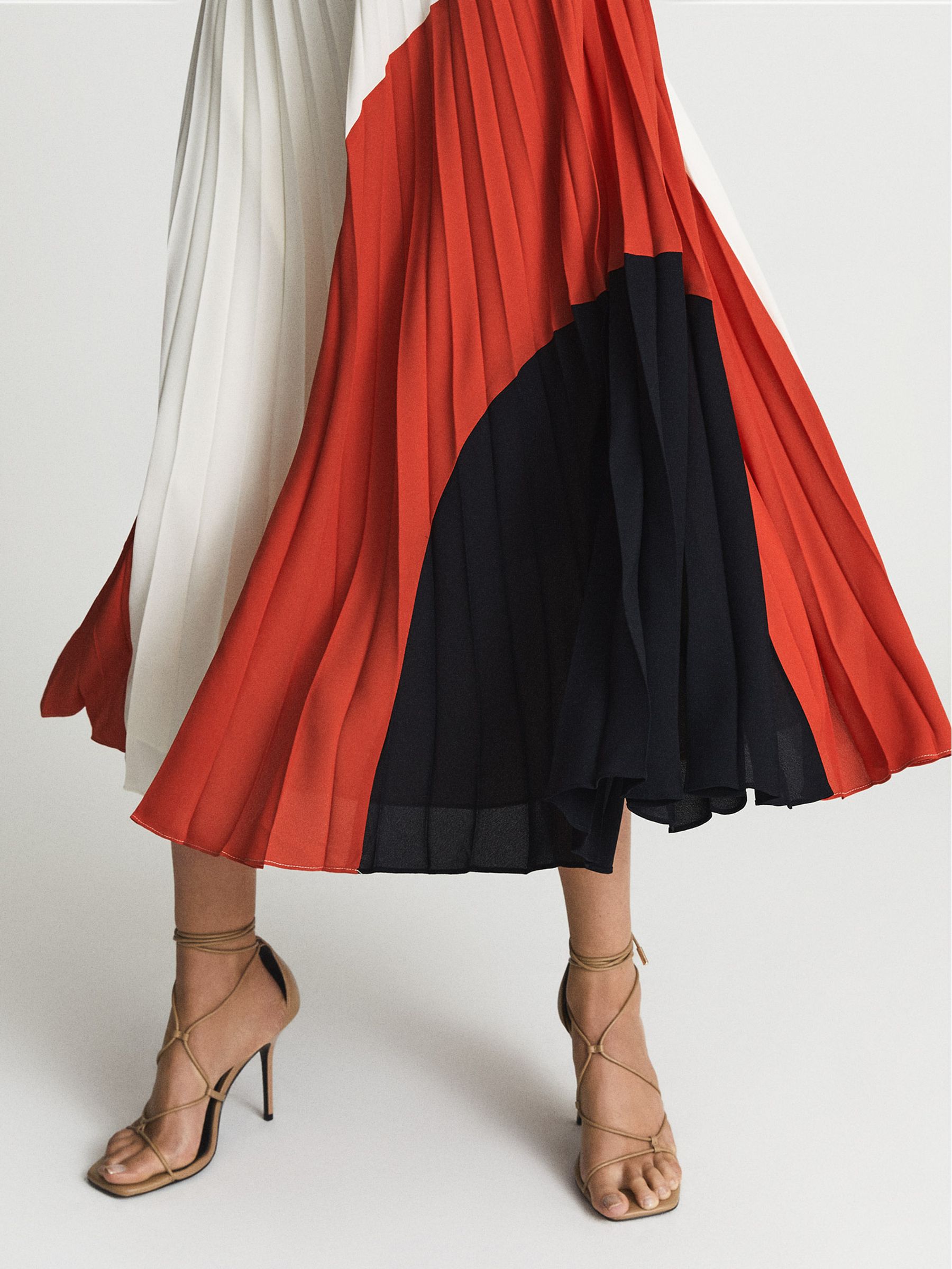 Reiss Murphy Pleated Midi Skirt | REISS Australia