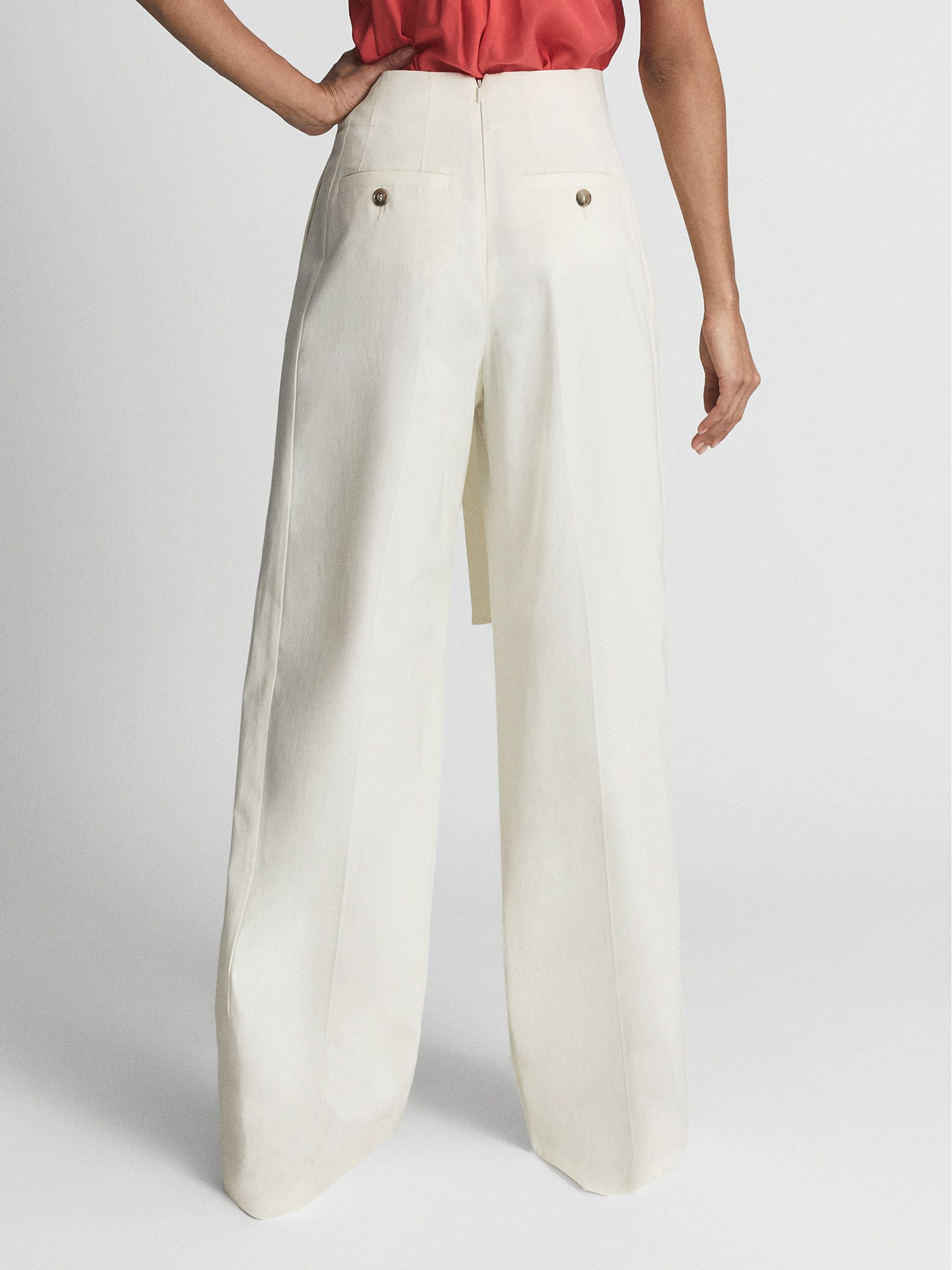 Reiss Malin Wide Leg Tie Detail Trousers - REISS