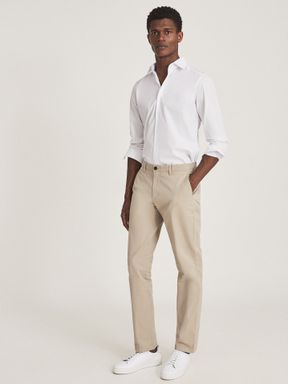 Slacks and Chinos Formal trousers ASOS Slim Suit Trousers in Natural for Men Mens Clothing Trousers 