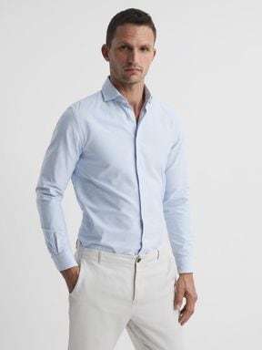 White/Blue Reiss Blackheath Striped Oxford Shirt