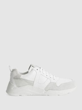 White Reiss Shelton Leather Trainers