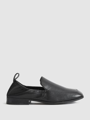 Black Reiss Ainsley Leather Loafers