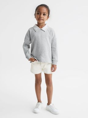 White Reiss Mila Junior Denim Shorts