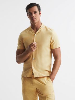 Lemon Reiss Max Linen Blend Cuban Collar Shirt