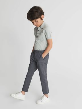 Airforce Blue Reiss Pitch Junior Slim Fit Casual Chinos