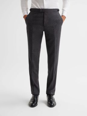 Grey Reiss Bamburgh Puppytooth Check Trousers