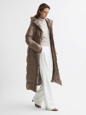 Mink Reiss Tilde Longline Hooded Puffer Coat