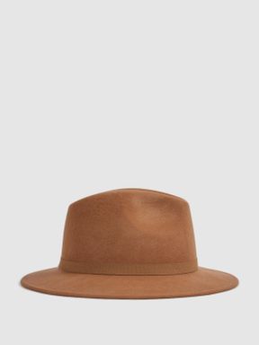 Camel Reiss Clive Wool Trilby Hat